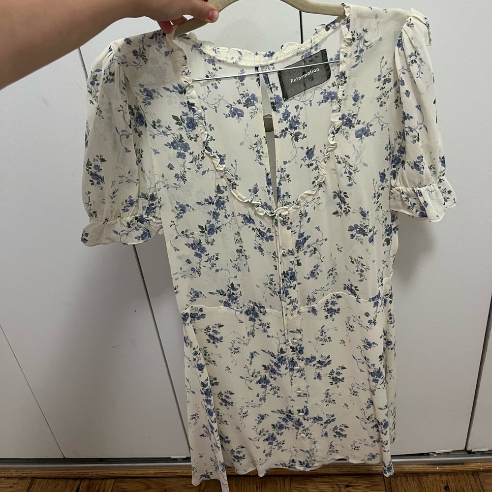 Blue Floral Reformation Dress
